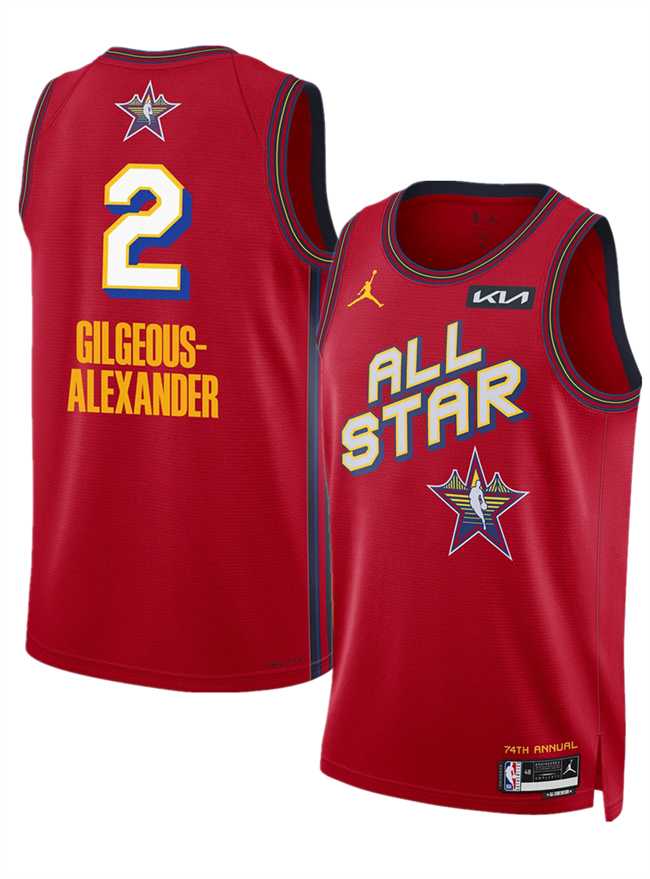 Men%27s 2025 All-Star #2 Shai Gilgeous-Alexander Red Stitched Jersey Dzhi